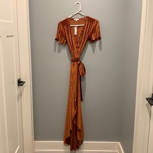 Baltic Born Andi Ribbed Velvet Wrap Dress